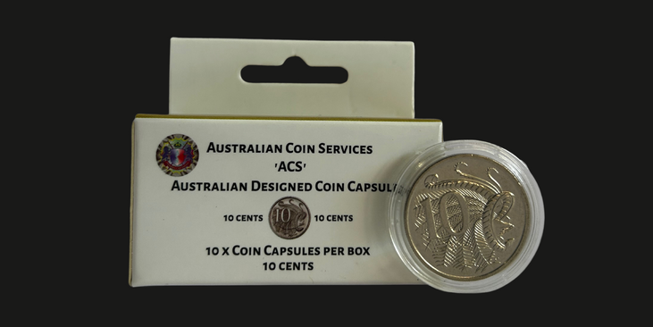 Australian designed coin capsules 10c