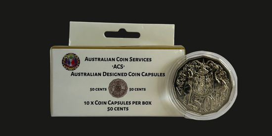 Australian designed coin capsules 50c